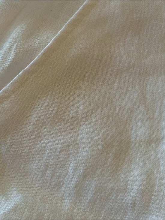 European Linen White High Waisted Button Front Shorts | 90s Summer Minimalist - Picture 5 of 10